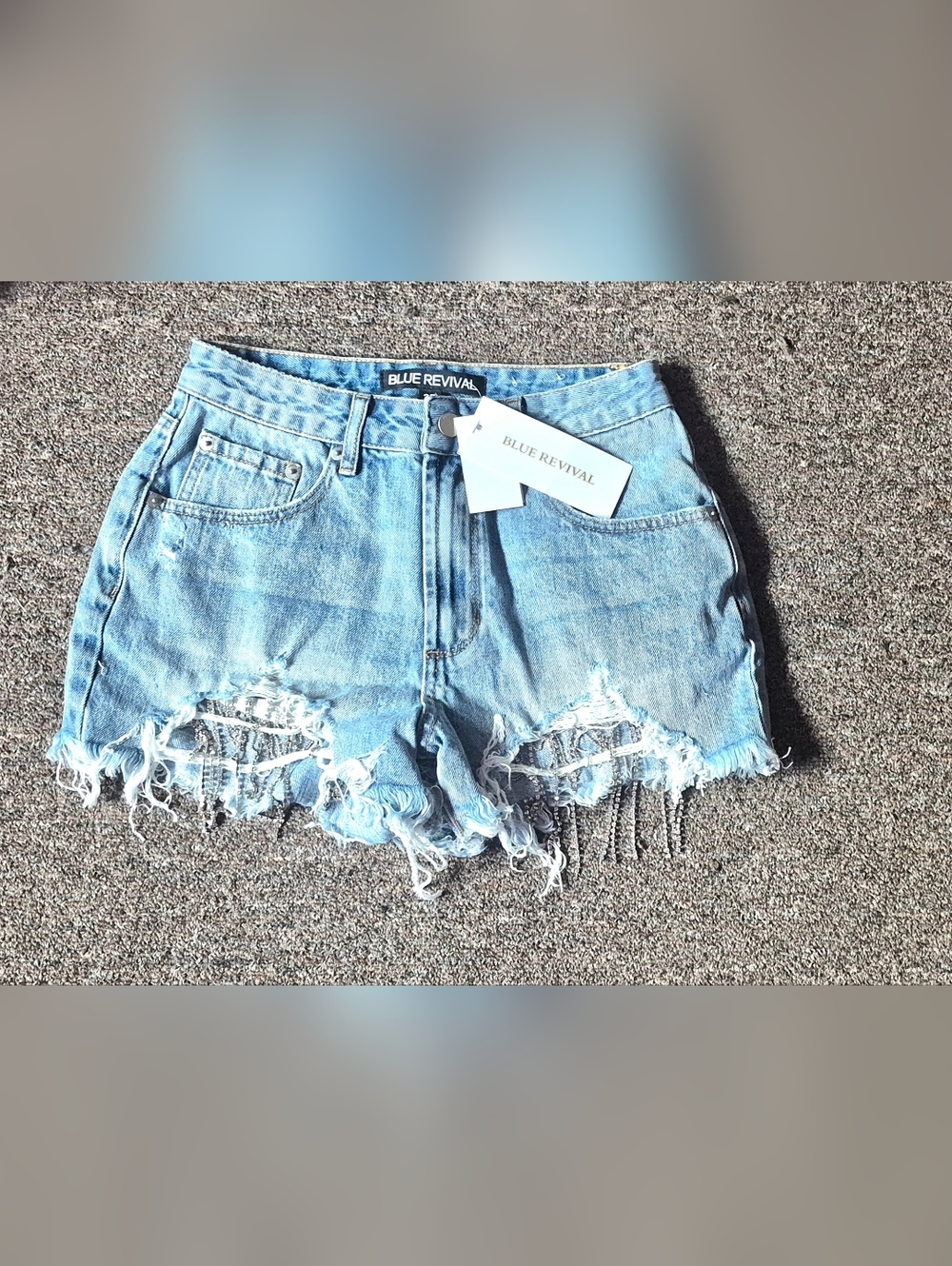 Blue Revival Women's Light Blue Distressed Denim Shorts